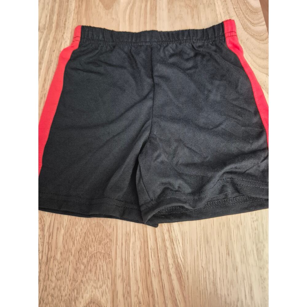Marvel Pajama Shorts Boy Size 3T Black Red Spiderman Open Leg Elastic Waist 8244